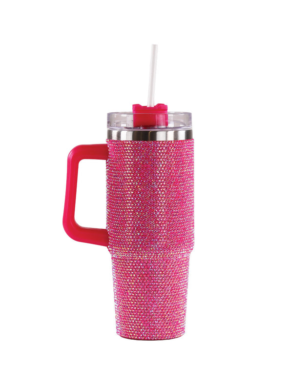 Rhinestone 30oz Tumbler In Pink Or Black