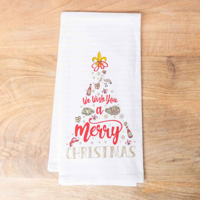 Cajun Christmas Pinstripe Hand Towel