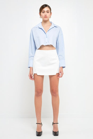 White Cut Out Mini Skort