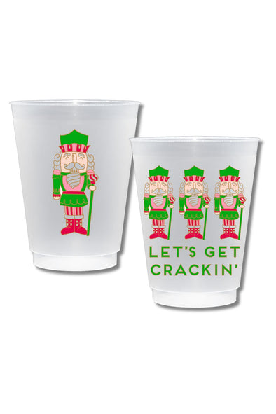 Holiday Nutcrackers Double Sided Shatterproof Frost Flex Cups (Set Of 10)