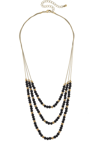 Francie Glass Beaded Multi Stranded Necklace