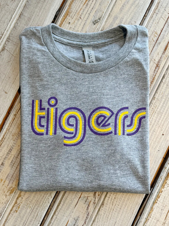 Kids Grey Mono Tigers Tee