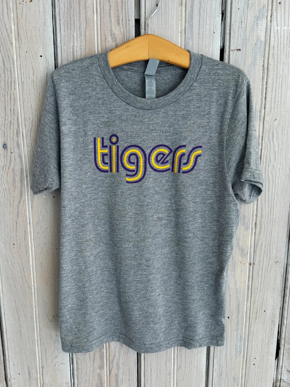 Kids Grey Mono Tigers Tee