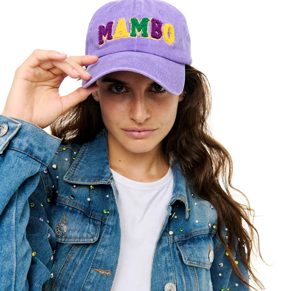 MAMBO Chenille Mardi Gras Baseball Cap