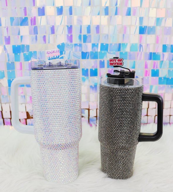 Rhinestone 30oz Tumbler In Pink Or Black