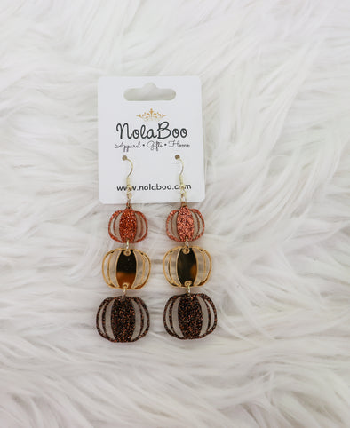 Acrylic Stacked Pumpkins Earrings