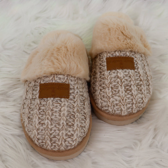 Tan Felt Slippers