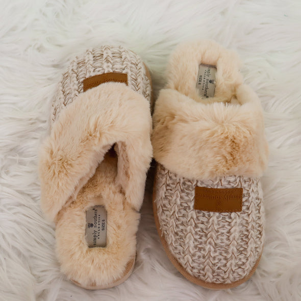 Tan Felt Slippers