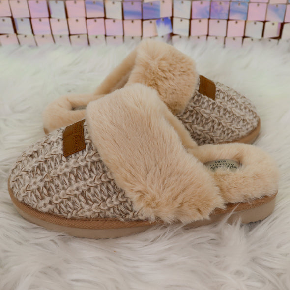 Tan Felt Slippers