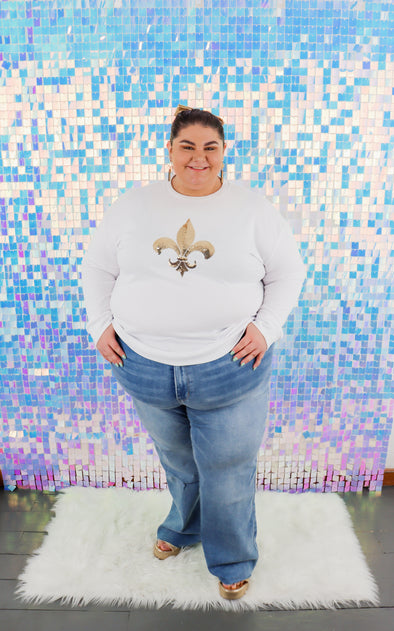 Fleur De Lis Sequin Sweatshirt