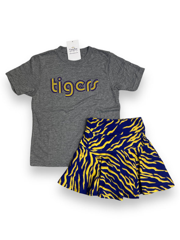 Kids Grey Mono Tigers Tee