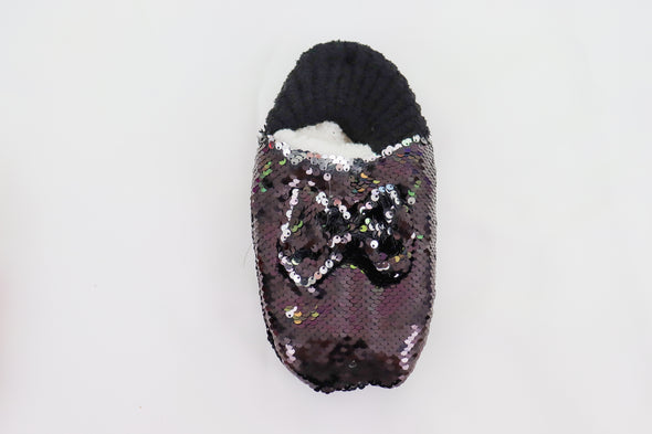 Sequin Fuzzy Slipper Sock In 4 Colors