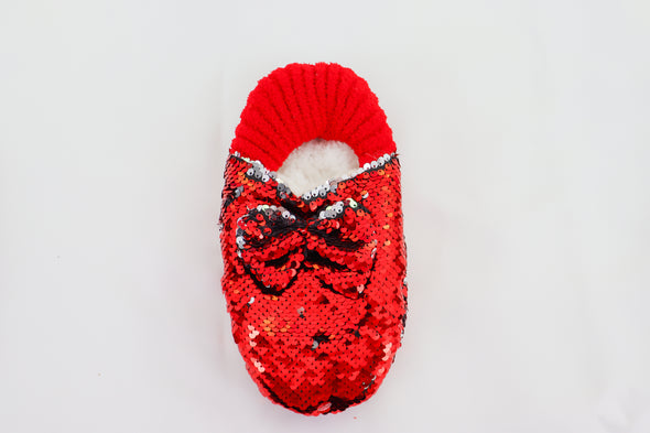 Sequin Fuzzy Slipper Sock In 4 Colors