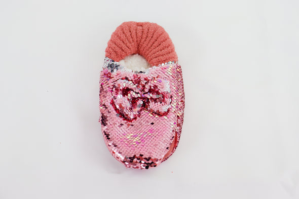 Sequin Fuzzy Slipper Sock In 4 Colors