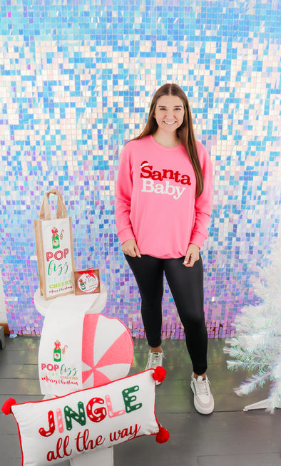 Pink Santa Baby Sweatshirt (XS-XL)