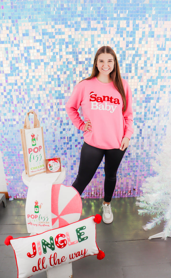 Pink Santa Baby Sweatshirt (XS-XL)