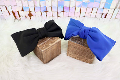 Flat Bow Hairband In Black Or Blue