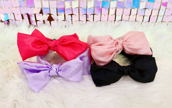 Fluffy Bow Headband In 4 Colors