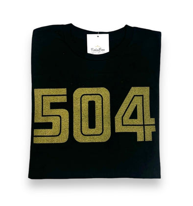 Adult Black And Gold 504 Tee