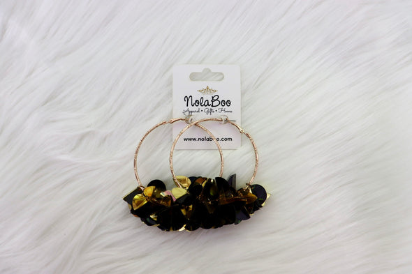 Black And Gold Sprinkle Hoop