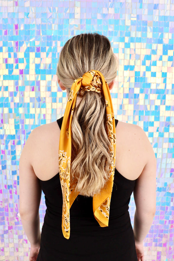 Gold Scrunchie Hair Scarf