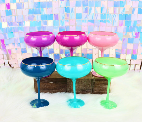 Sugar Plum Coupe Glasses in 6 Different Colors