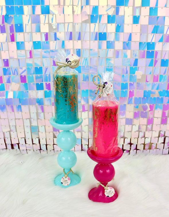 Rainbow Pillar Candle in 12 Different Colors