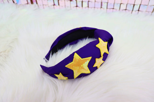 Purple And Gold Star Emma Headband