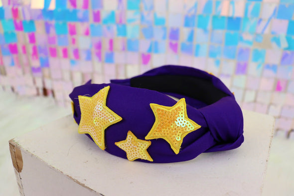 Purple And Gold Star Emma Headband