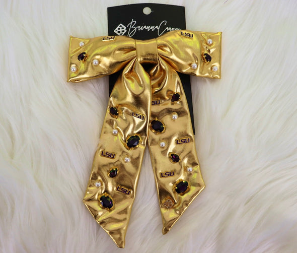 Brianna Cannon Gold LSU Bow Barrette