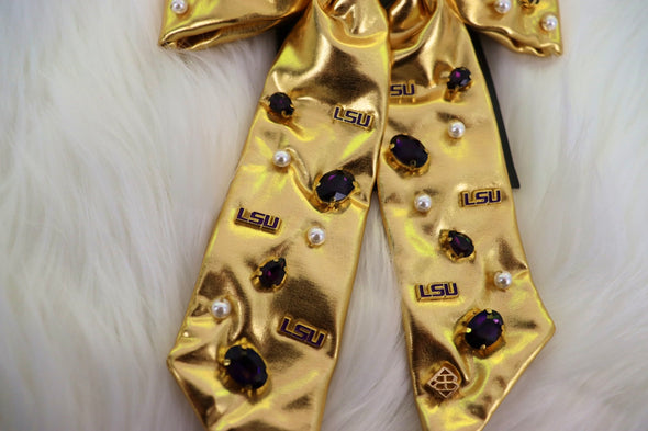 Brianna Cannon Gold LSU Bow Barrette