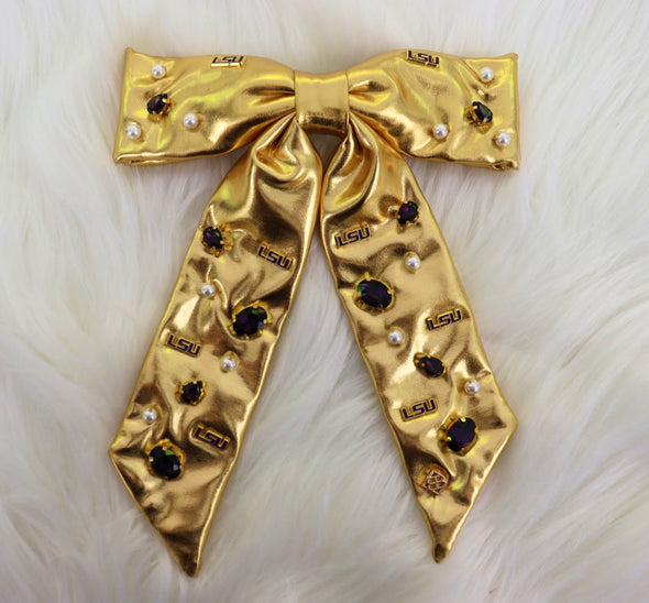 Brianna Cannon Gold LSU Bow Barrette