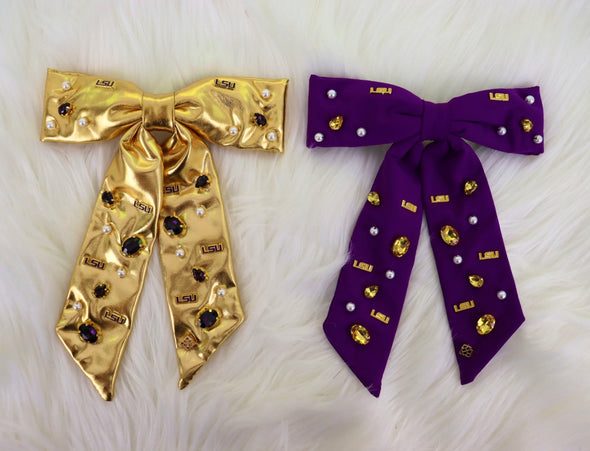 Brianna Cannon Gold LSU Bow Barrette