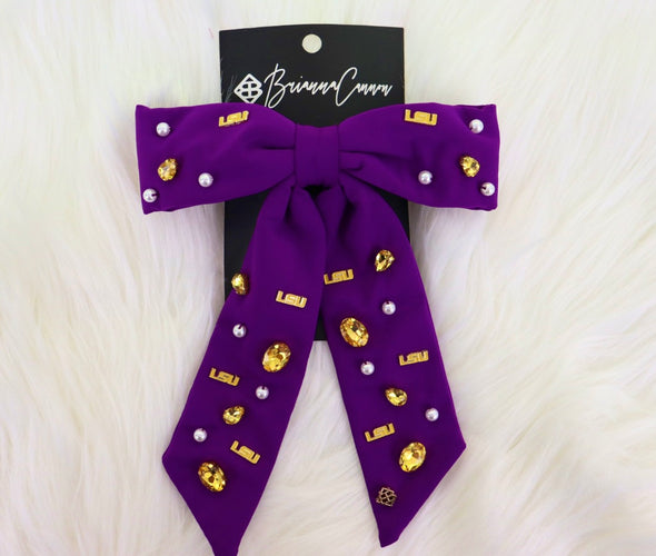 Brianna Cannon Purple LSU Bow Barette