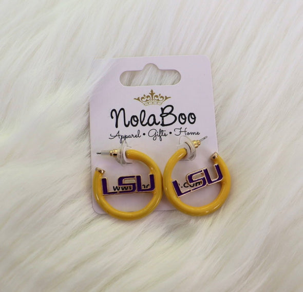 Tigers Logo Enamel Earrings