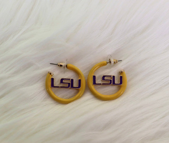 Tigers Logo Enamel Earrings