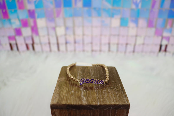 Tigers Enamel Script Stretch Bracelet