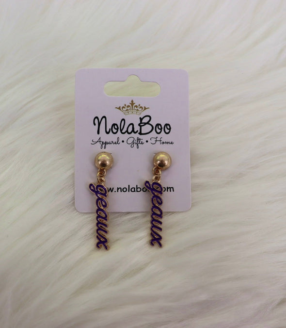 Tigers Enamel Script Earrings