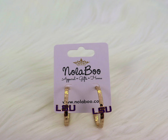 Tigers Enamel Logo Hoop Earrings