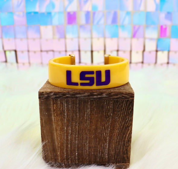 LSU Tigers Resin Logo Cuff Bracelet