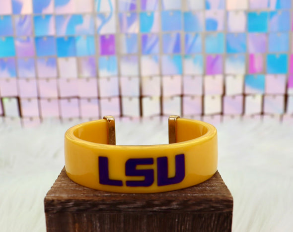 LSU Tigers Resin Logo Cuff Bracelet