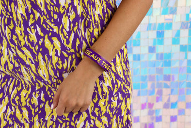 Purple Tigers Resin Cuff Bracelet