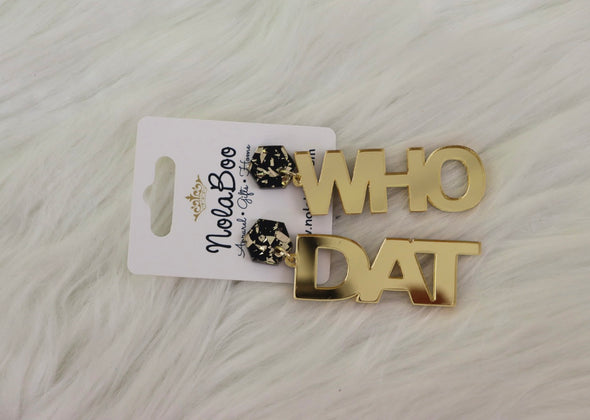 Black and Gold Team Earrings