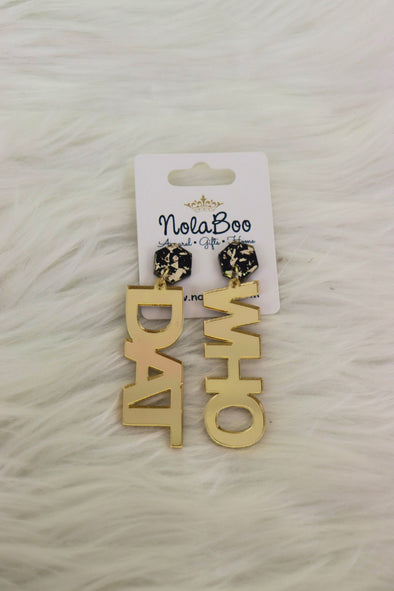 Black and Gold Team Earrings