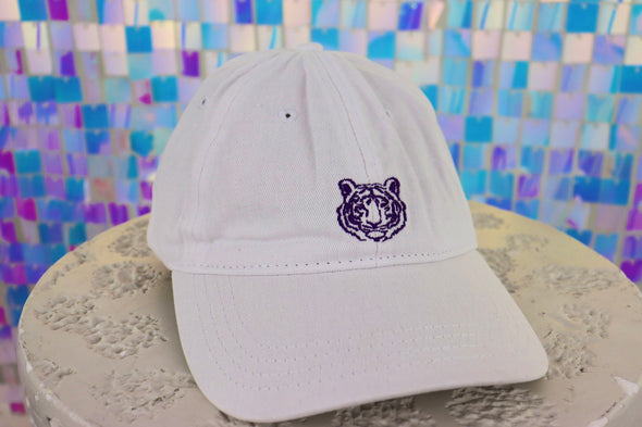 White And Purple Go Get Em Tiger Baseball Hat