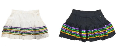 Mardi Gras Toddler Sequin Skort in White Or Black