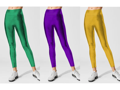 Metallic Adult Leggings in Purple, Green or Gold