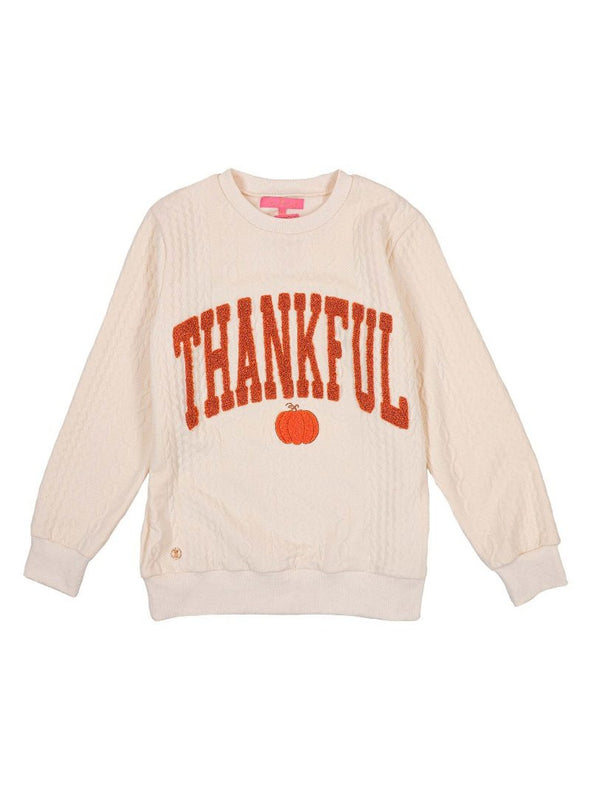 Thankful Crew Neck Braided Sweater (S-2XL)