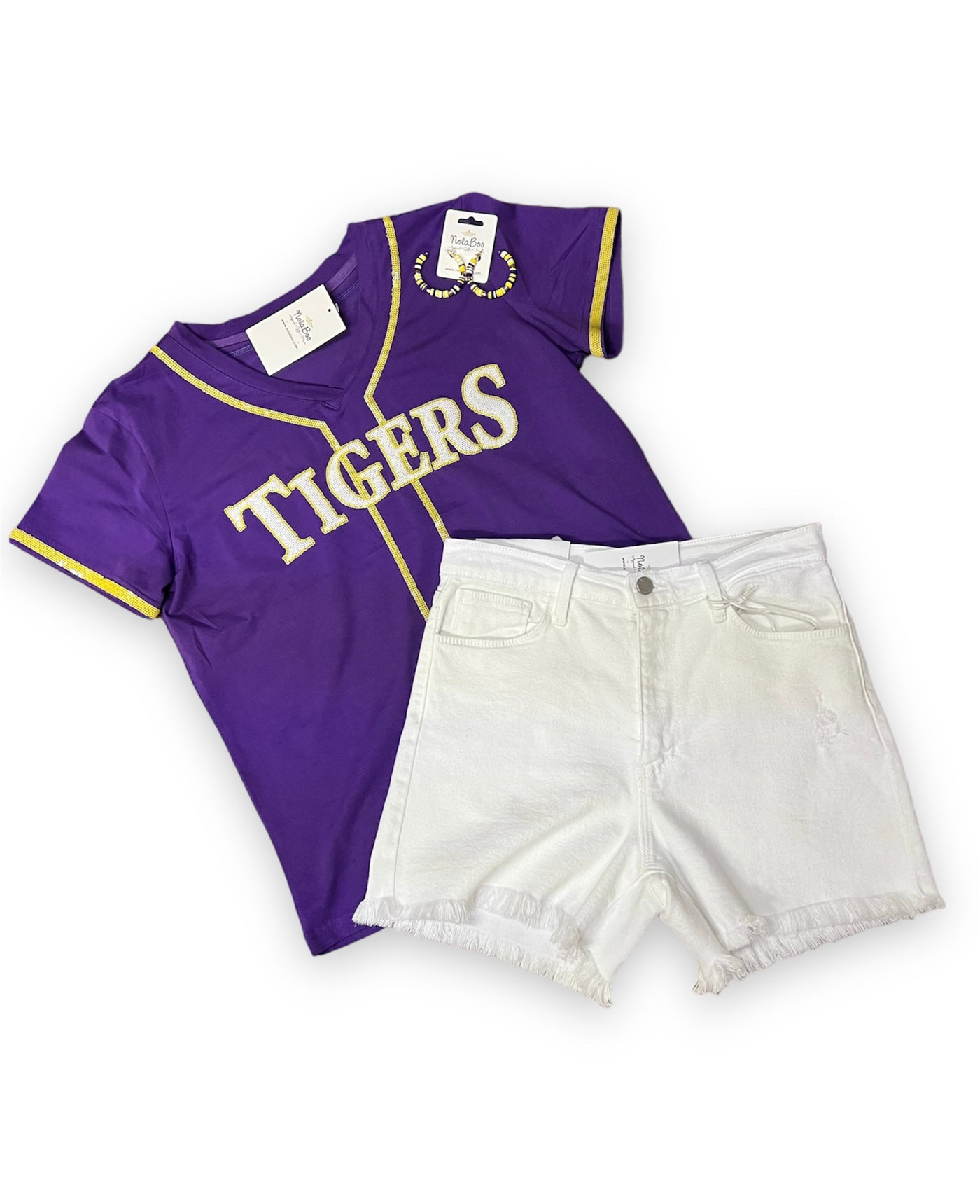 Sparkle Slugger TIGERS Purple Jersey Tee- LSU – Sparkle City Co