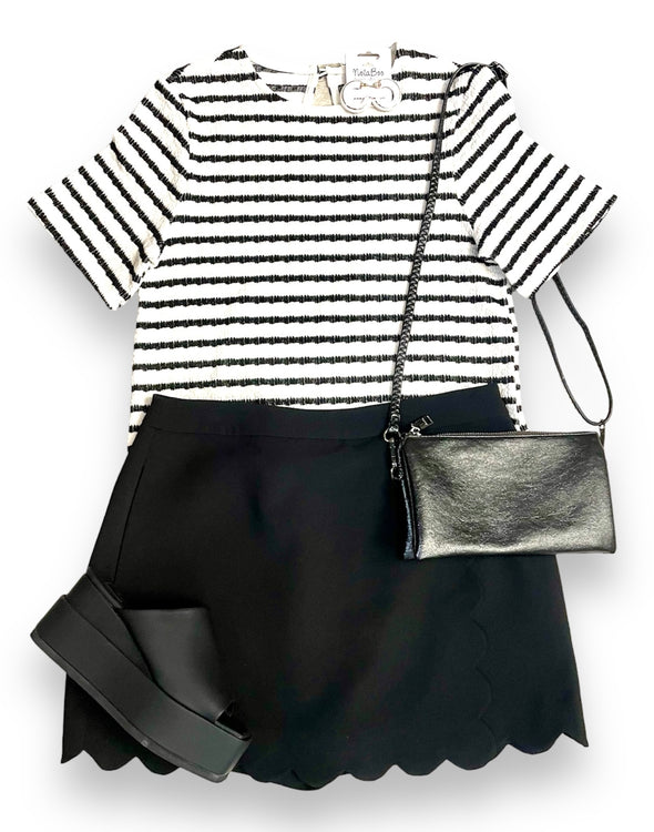 Black Scallop Skort